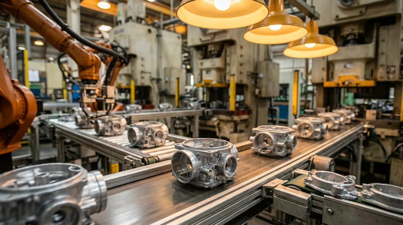 Partner factory production scene — automotive parts manufacturing