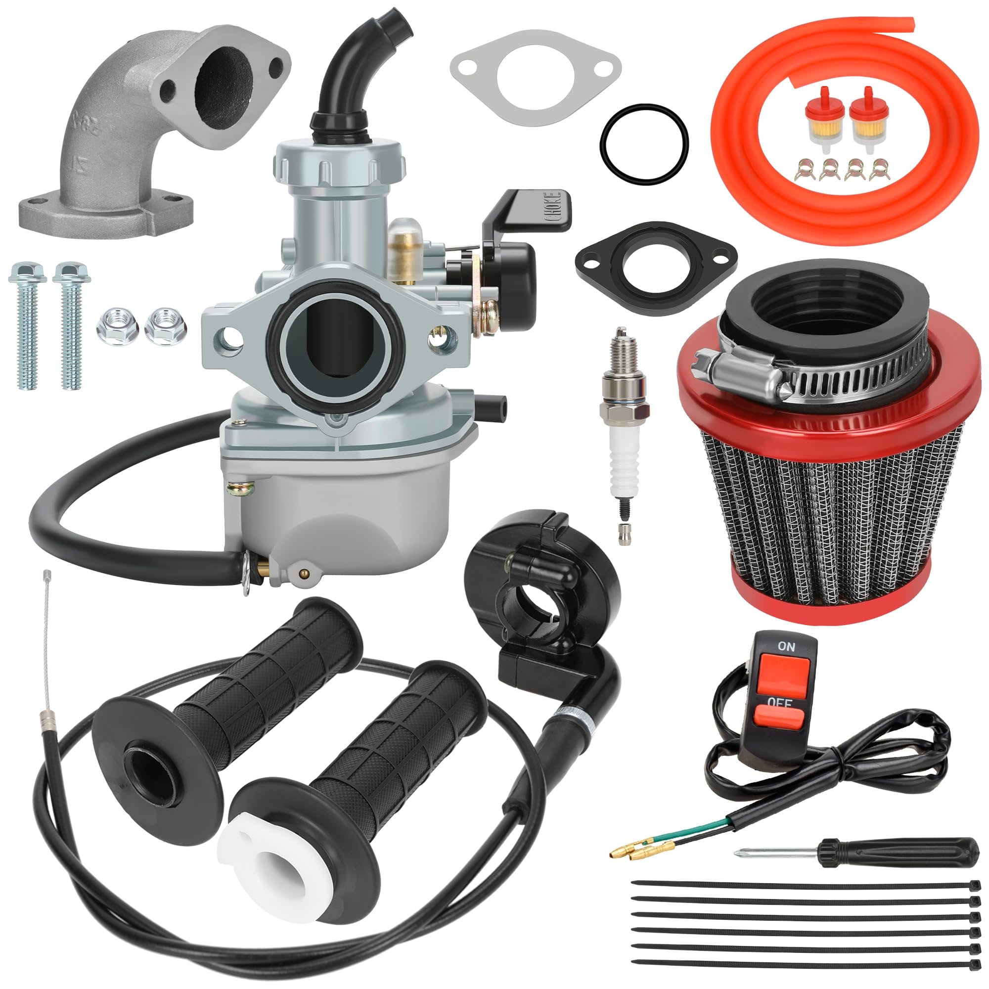 Carburetor and Throttle Cable Kit for PZ22 110cc 125cc 22 mm for ATV Dirt Bike Go Kart and Mini Bike Engines