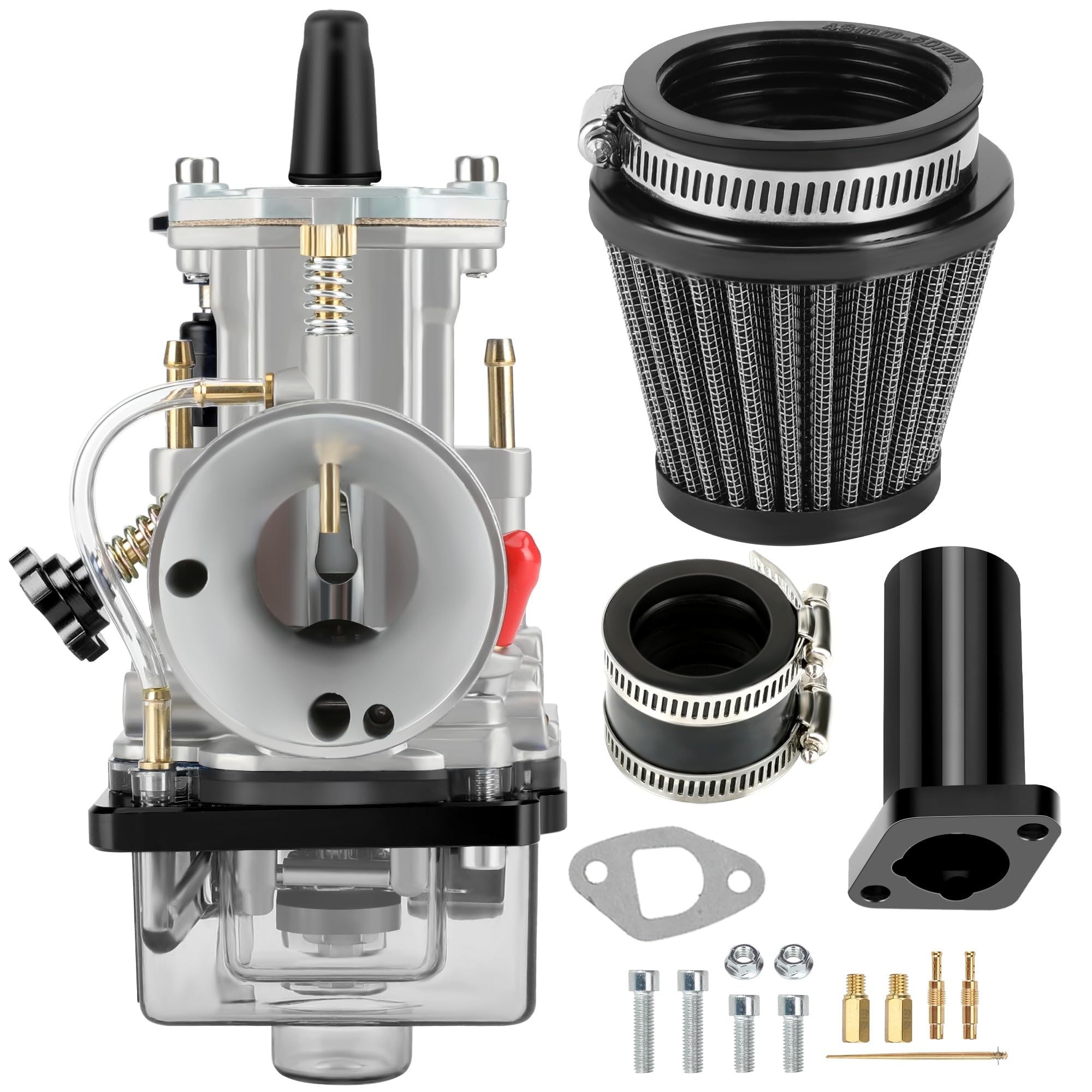 Carburetor Kit with Filter and Fittings for PWK GX200 224cc 196cc 200cc 24 mm for ATV Dirt Bike Go Kart and Mini Bike Engines