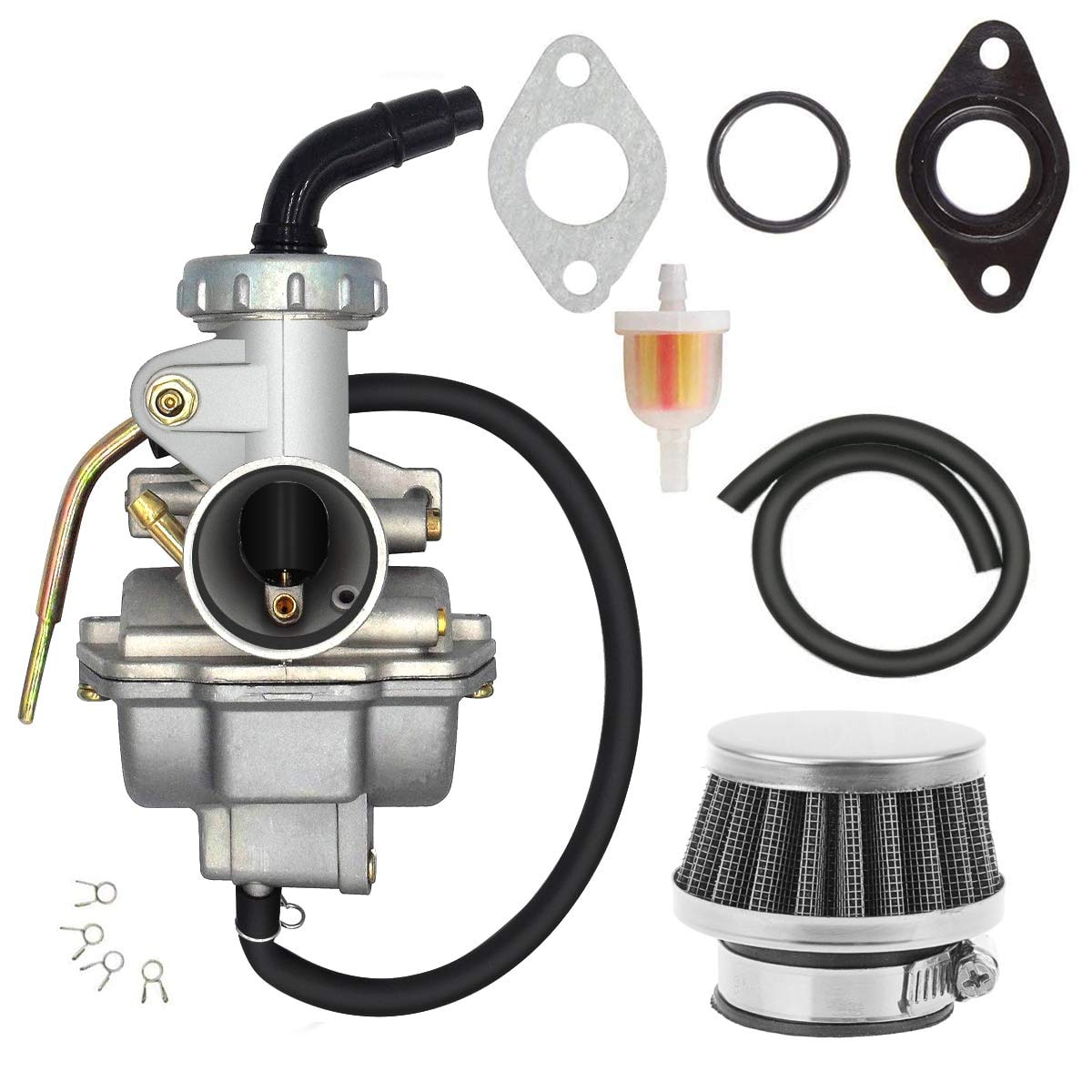 Carburetor Kit with Filter and Fittings for PZ20 70cc 90cc 110cc 125cc for ATV Dirt Bike Go Kart and Mini Bike Engines