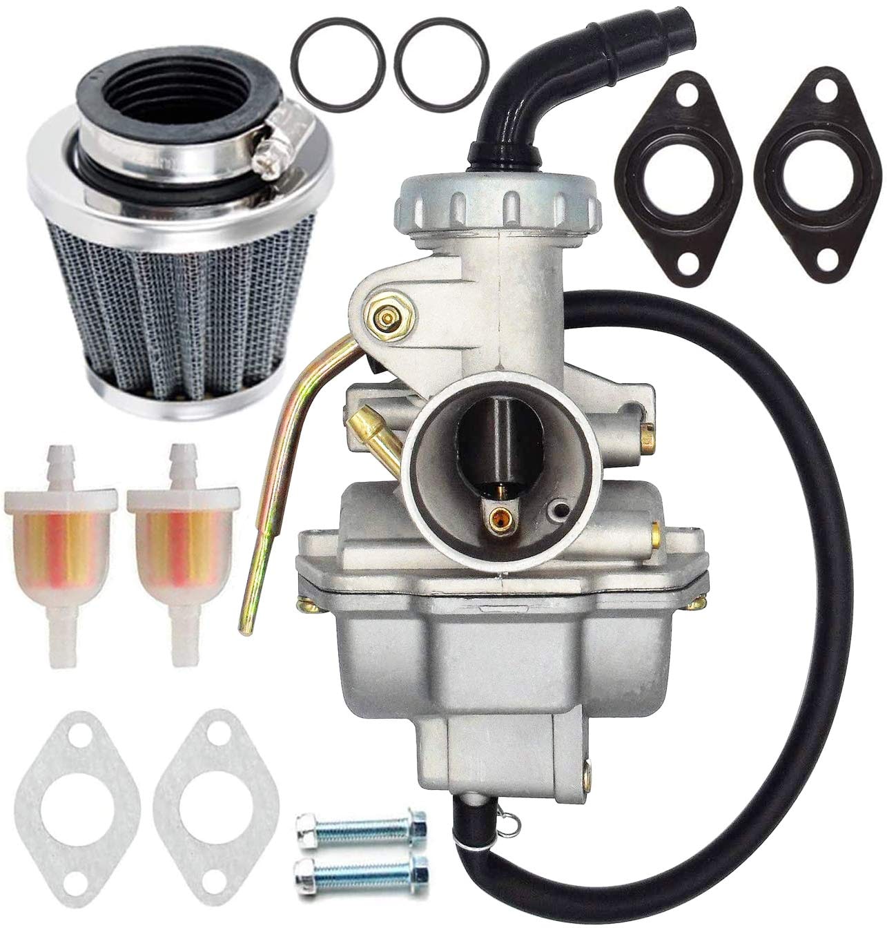 Carburetor Kit with Filter and Fittings for PZ20 PZ20 50cc 70cc 90cc 110cc 125cc for ATV Dirt Bike Go Kart and Mini Bike Engines