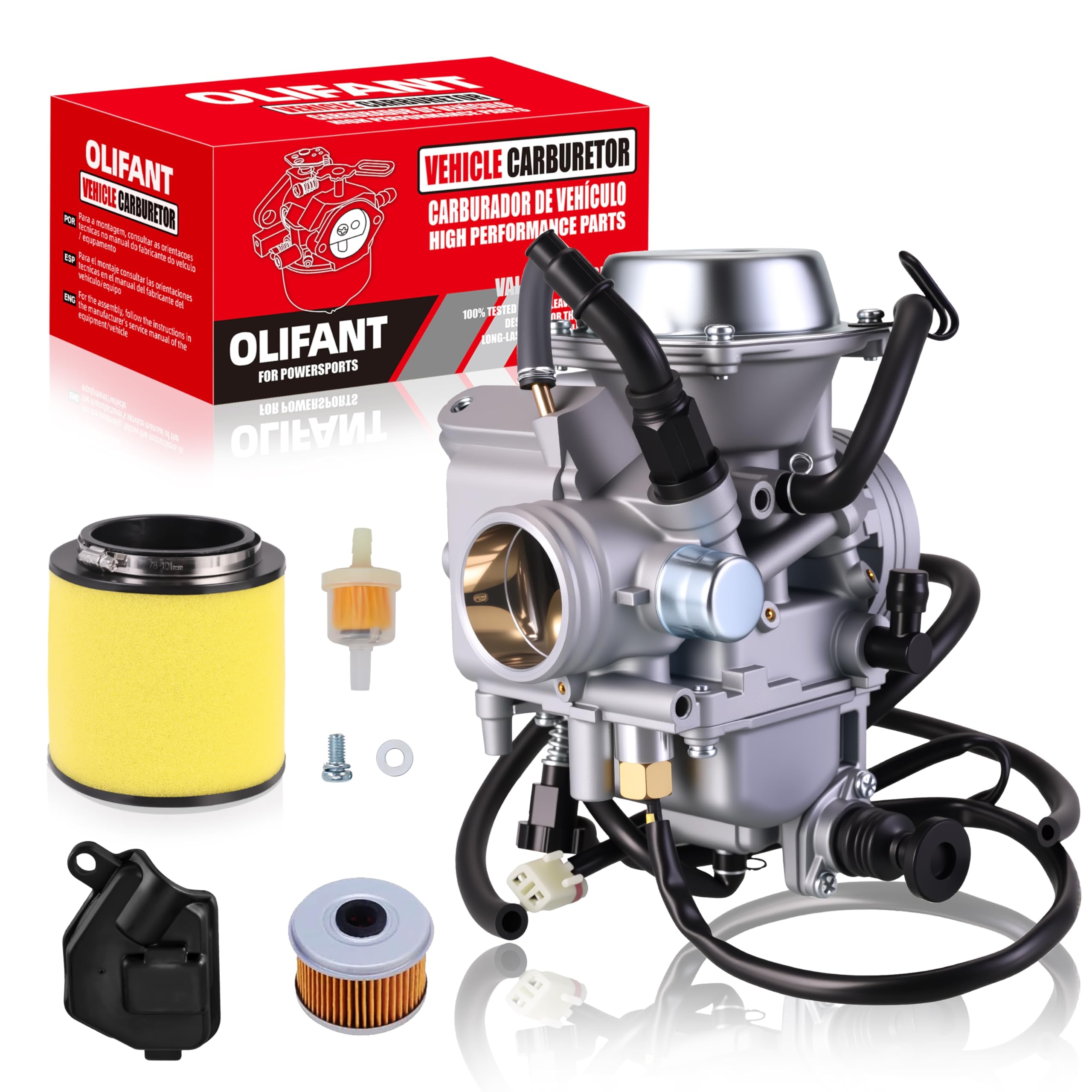 Carburetor Kit with Filter and Fittings for TRX350 for ATV Utility Models